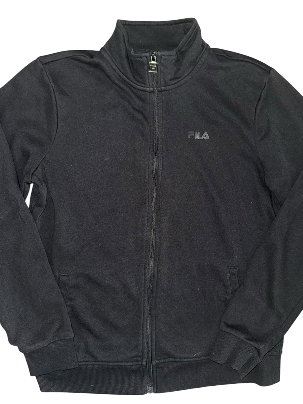 Fila Black Full Zip Athletic Jacket Women Small Lightweight Track Jacket